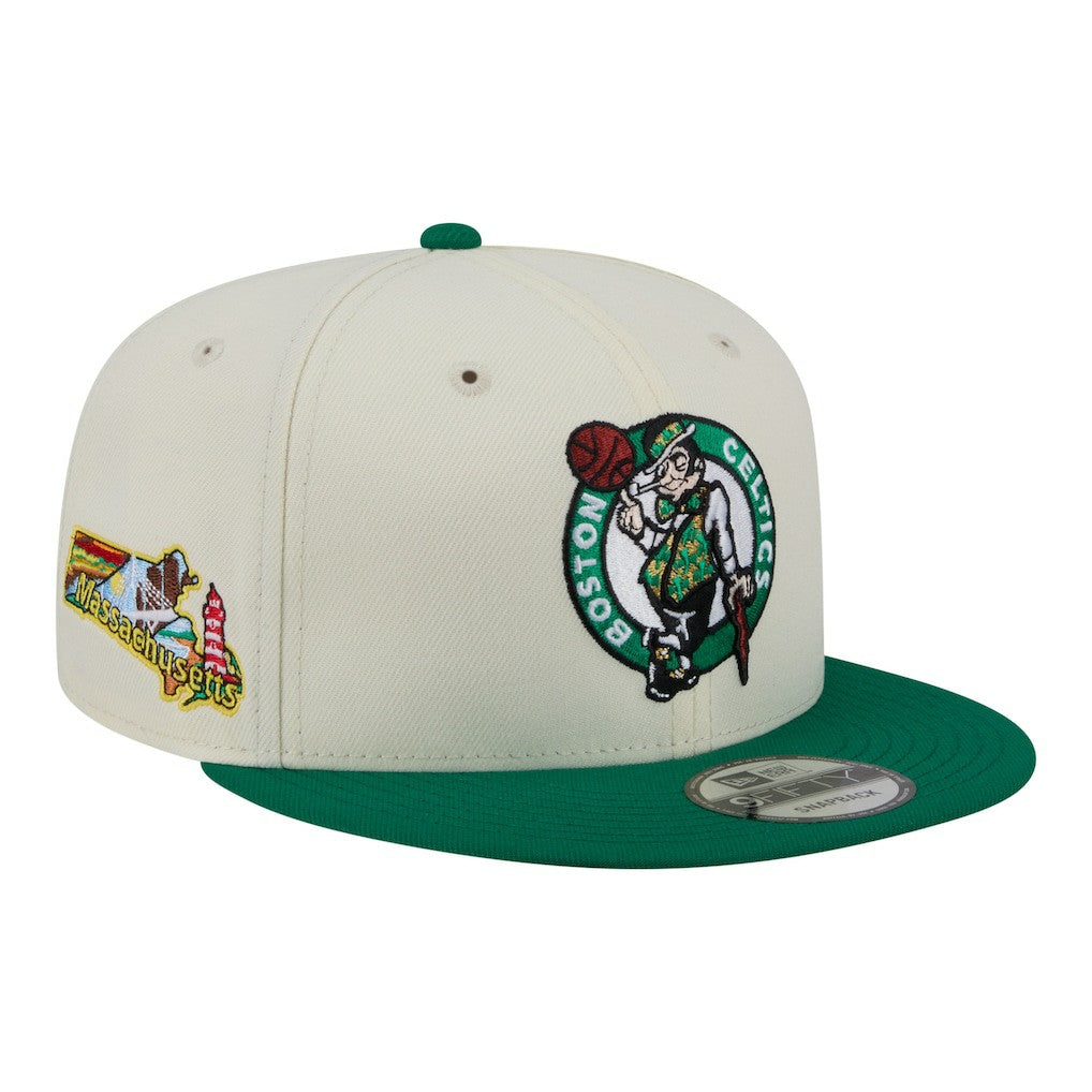 Boston Celtics Injection Localized 9FIFTY Snapback Hat White - New Era