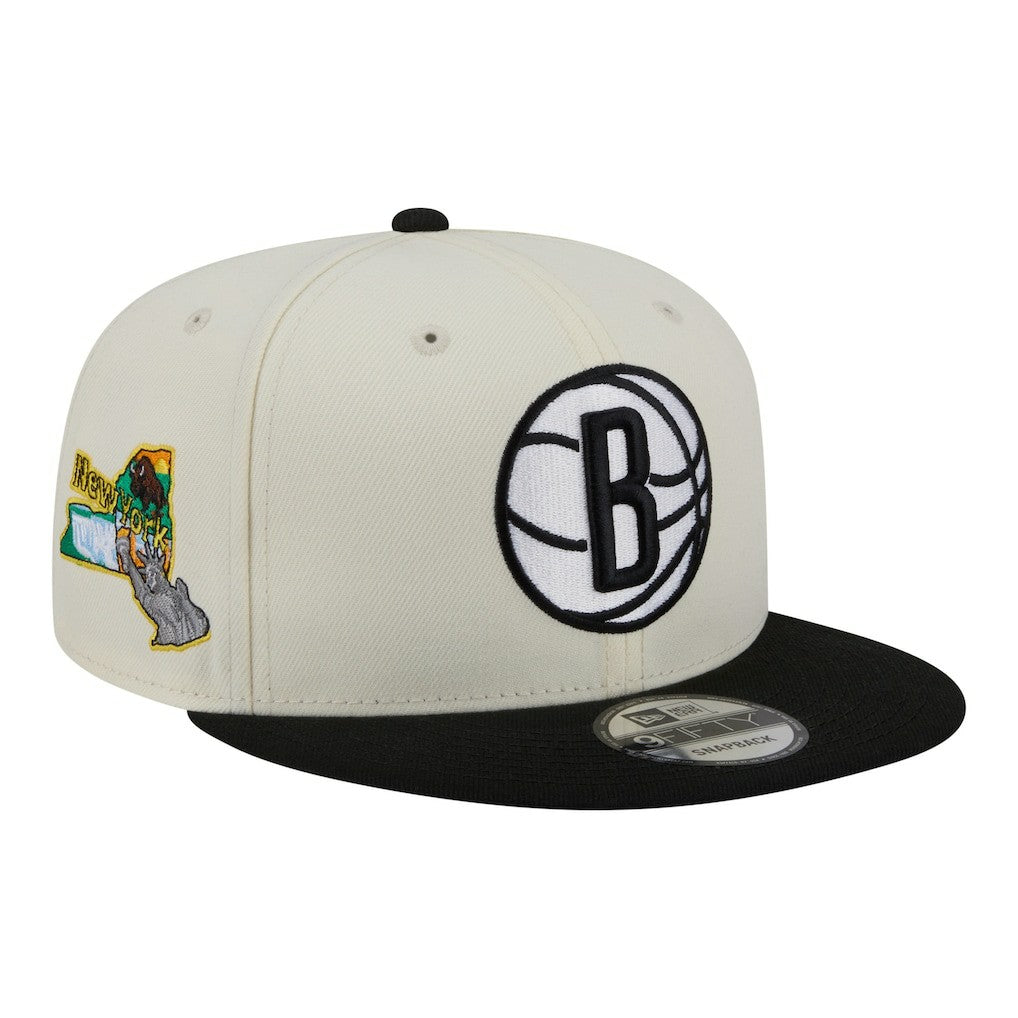 Brooklyn Nets Injection Localized 9FIFTY Snapback Hat White - New Era