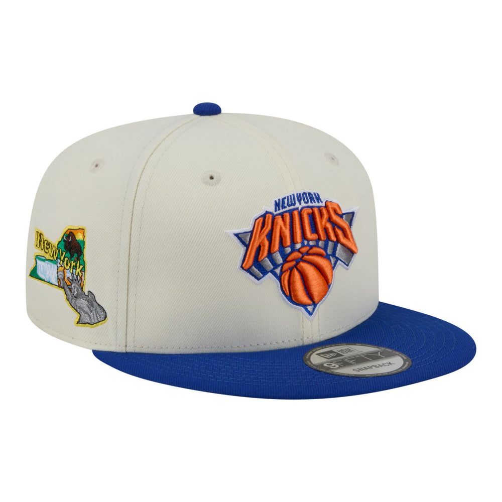 New York Knicks Injection Localized 9FIFTY Snapback Hat White - New Era