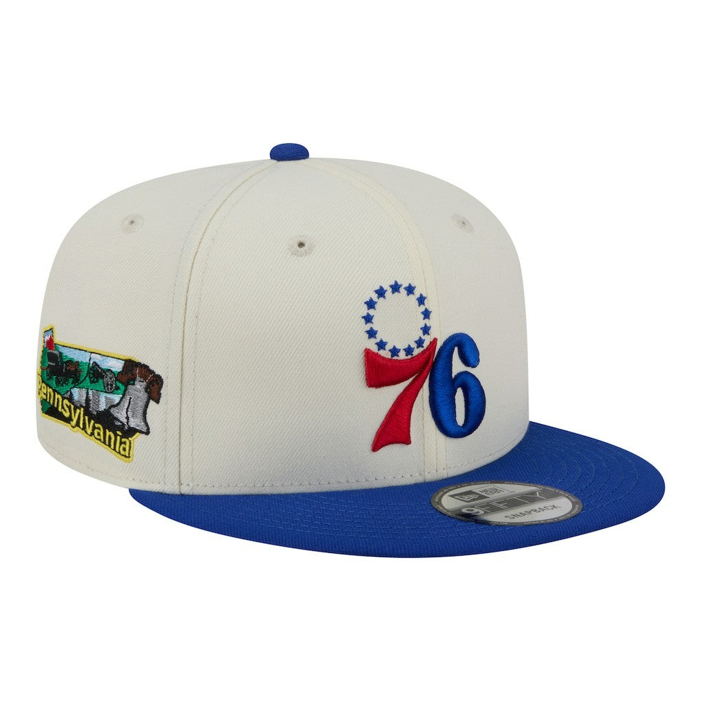Philadelphia 76ers Injection Localized 9FIFTY Snapback Hat White - New Era
