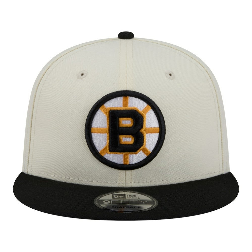 Boston Bruins New Era Injection Localized Two-Tone 9FIFTY Snapback Hat - White/Black | US 203293138
