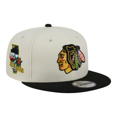Chicago Blackhawks New Era Injection Localized Two-Tone 9FIFTY Snapback Hat - White/Black | US 203293139