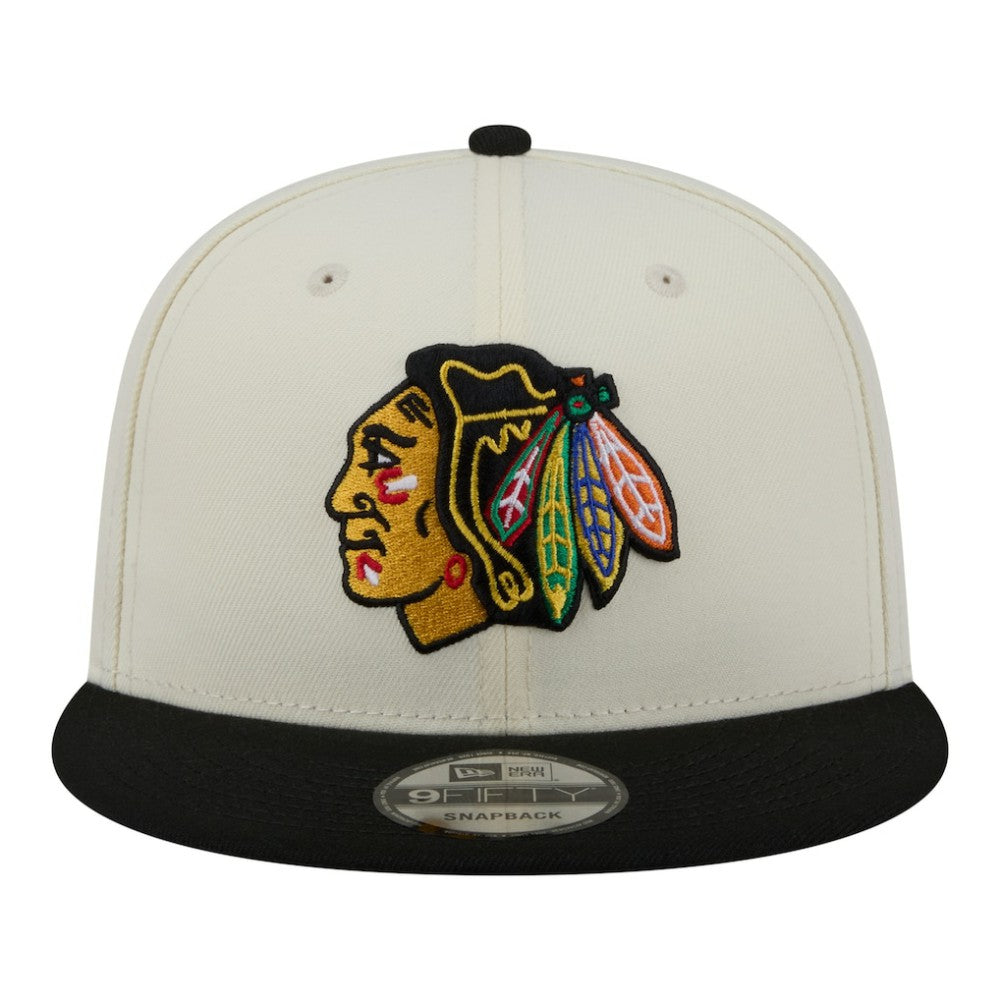 Chicago Blackhawks New Era Injection Localized Two-Tone 9FIFTY Snapback Hat - White/Black | US 203293139