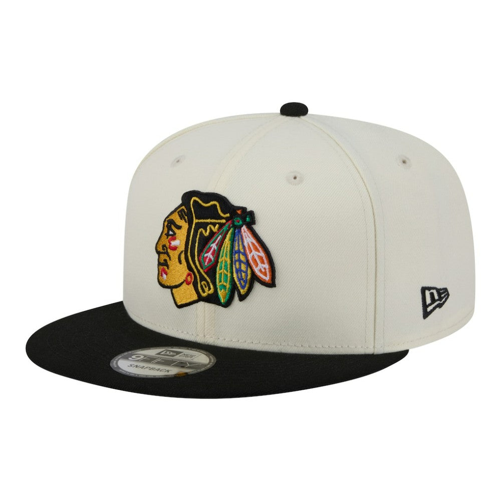 Chicago Blackhawks New Era Injection Localized Two-Tone 9FIFTY Snapback Hat - White/Black | US 203293139