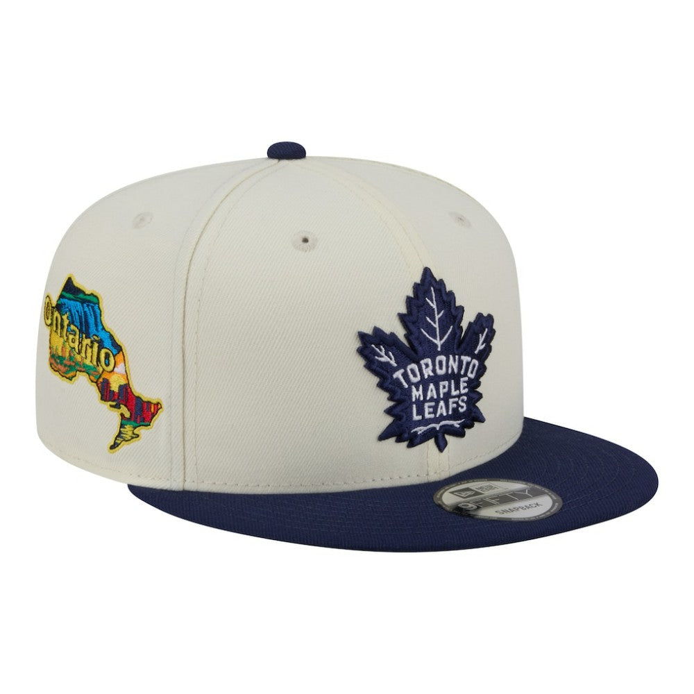 Toronto Maple Leafs New Era Injection Localized Two-Tone 9FIFTY Snapback Hat - White/Navy | US 203293143