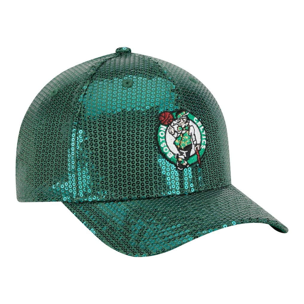 Boston Celtics Women's Sequin M-Crown 9FORTY Adjustable Hat Kelly Green - New Era