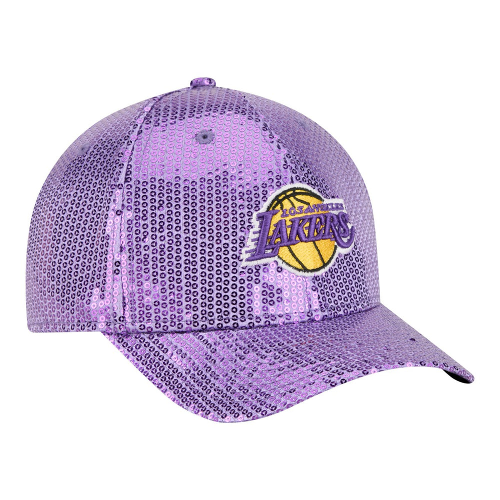 Los Angeles Lakers Women's Sequin M-Crown 9FORTY Adjustable Hat Purple - New Era