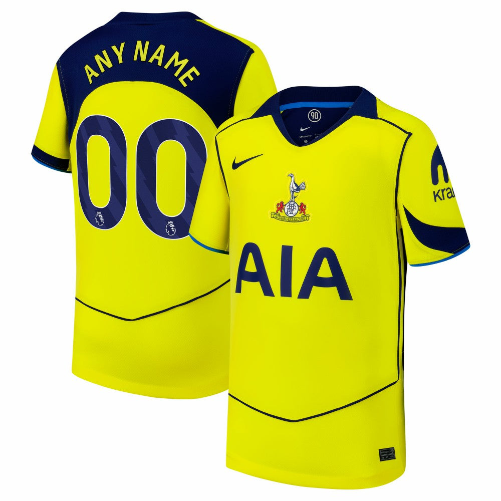 Tottenham Hotspur Youth 2025/26 Third Replica Custom Jersey Yellow - Nike on sale