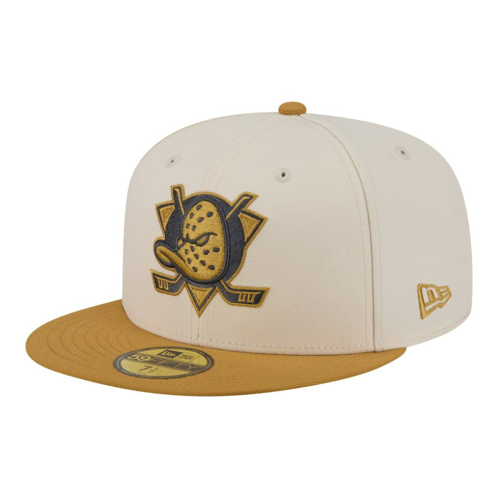 Anaheim Ducks New Era Colorpack Two-Tone 59FIFTY Fitted Hat - Cream/Tan | US 203294170