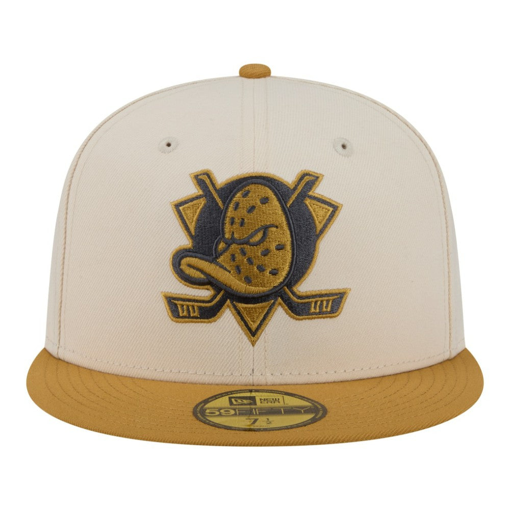 Anaheim Ducks New Era Colorpack Two-Tone 59FIFTY Fitted Hat - Cream/Tan | US 203294170