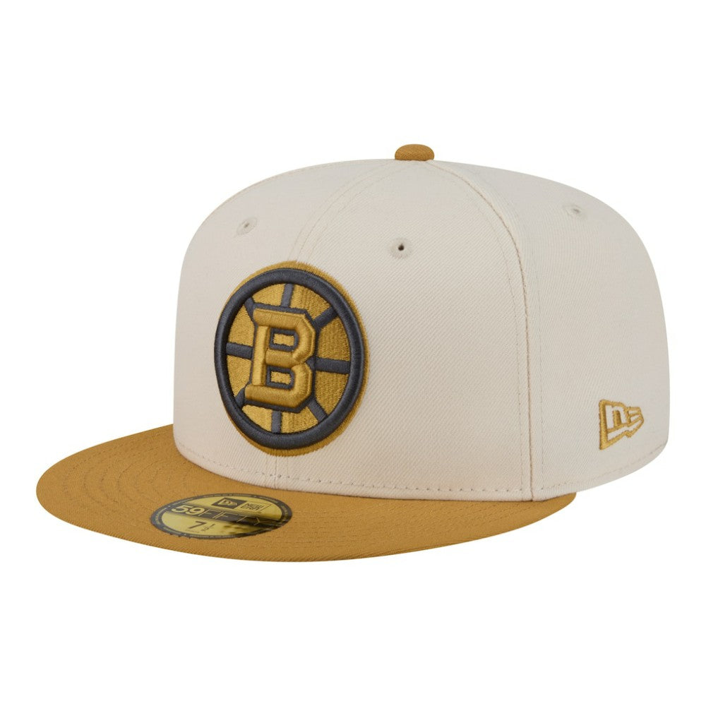 Boston Bruins New Era Colorpack Two-Tone 59FIFTY Fitted Hat - Cream/Tan | US 203294172