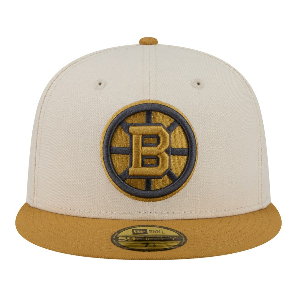 Boston Bruins New Era Colorpack Two-Tone 59FIFTY Fitted Hat - Cream/Tan | US 203294172