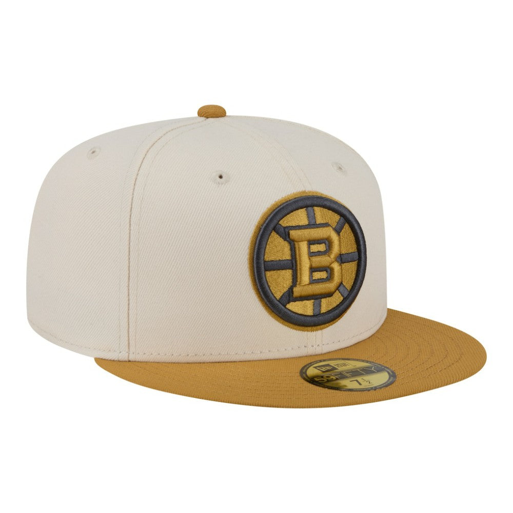 Boston Bruins New Era Colorpack Two-Tone 59FIFTY Fitted Hat - Cream/Tan | US 203294172
