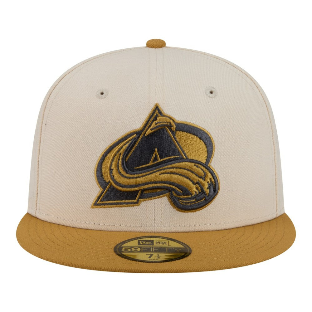 Colorado Avalanche New Era Colorpack Two-Tone 59FIFTY Fitted Hat - Cream/Tan | US 203294178