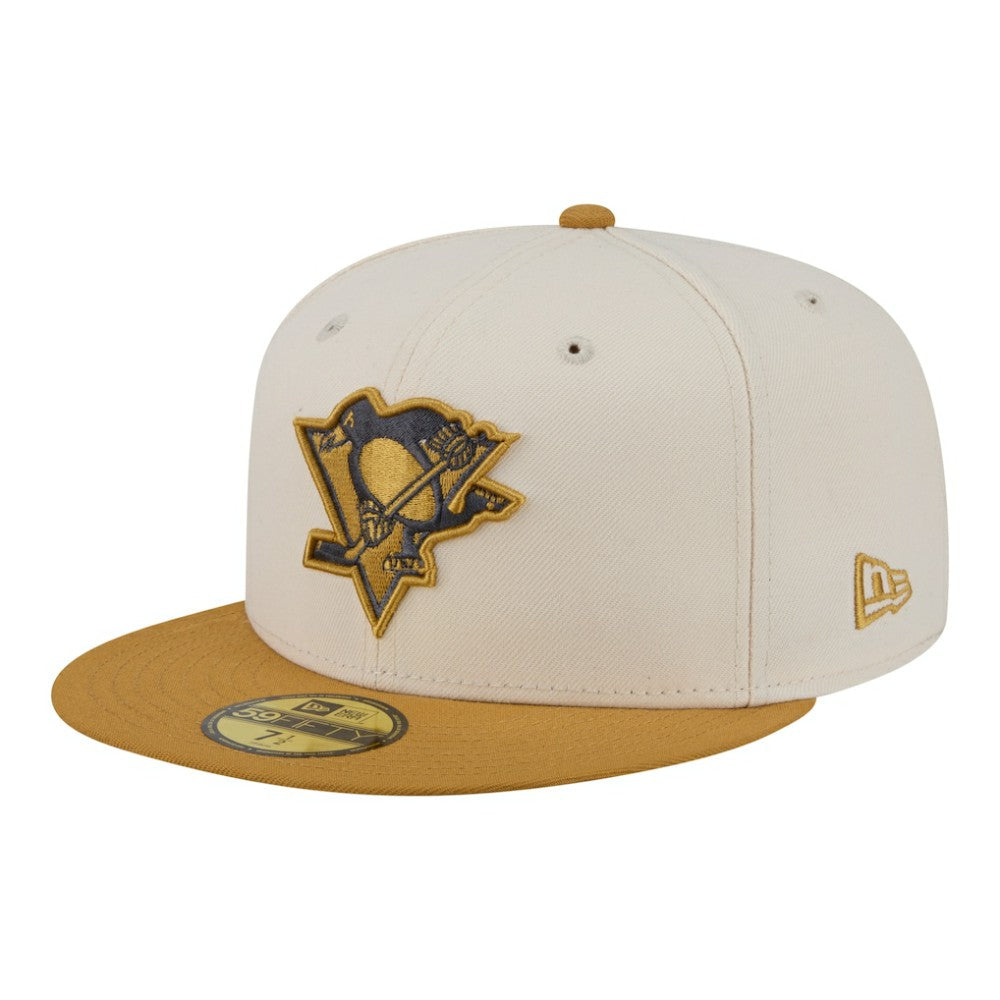 Pittsburgh Penguins New Era Colorpack Two-Tone 59FIFTY Fitted Hat - Cream/Tan | US 203294181