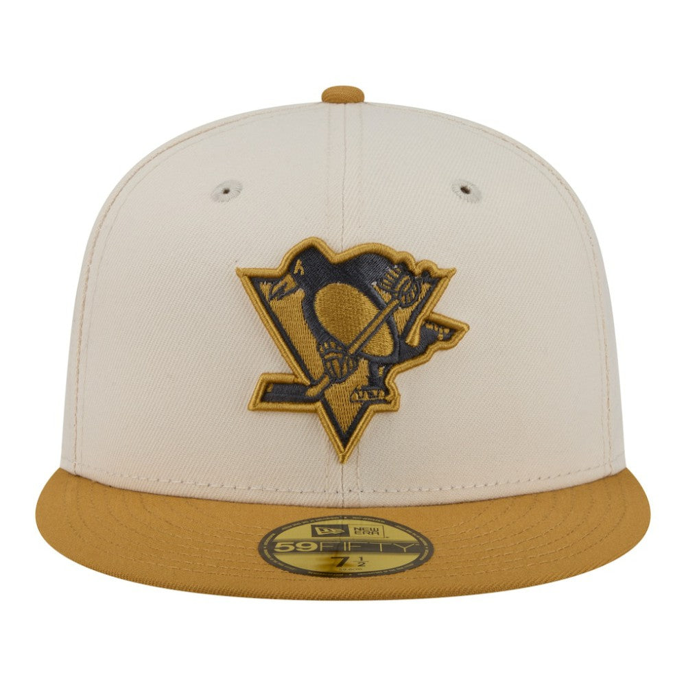 Pittsburgh Penguins New Era Colorpack Two-Tone 59FIFTY Fitted Hat - Cream/Tan | US 203294181