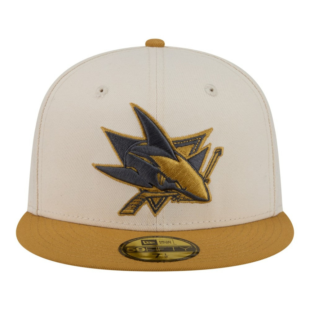 San Jose Sharks New Era Colorpack Two-Tone 59FIFTY Fitted Hat - Cream/Tan | US 203294183