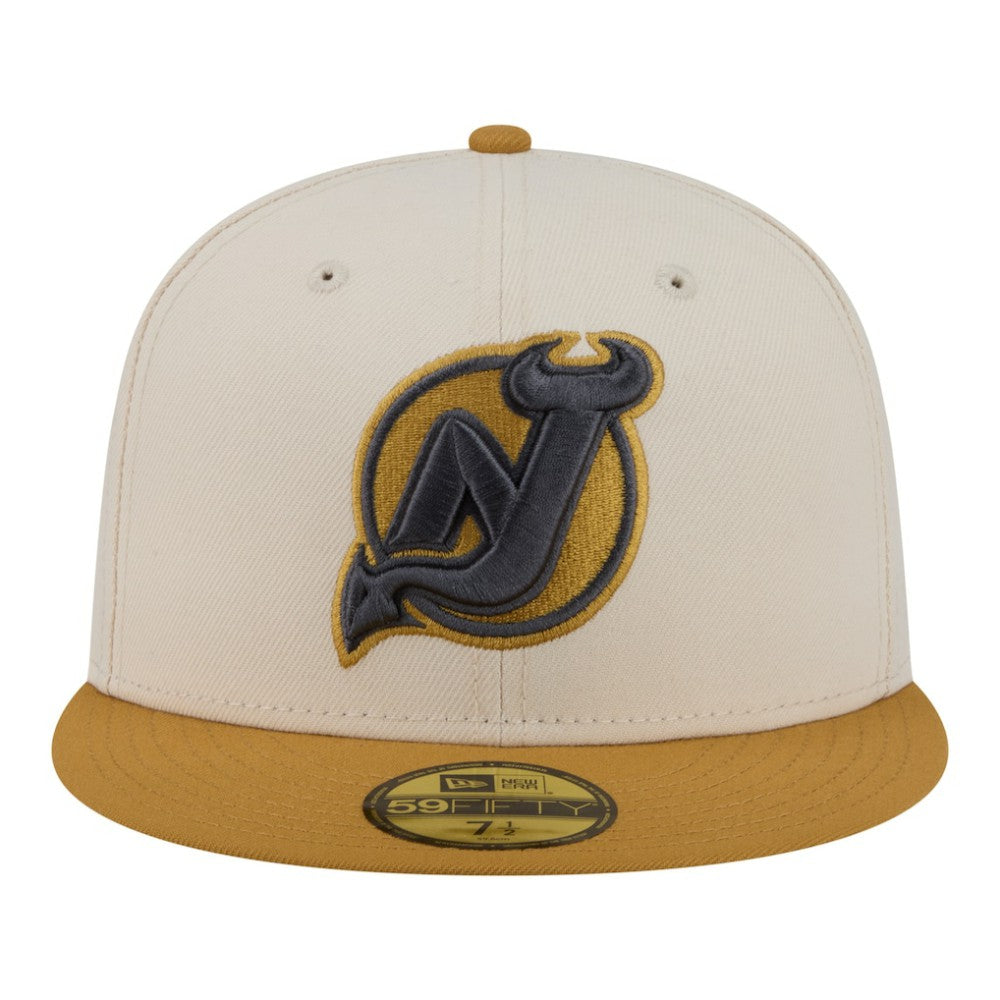 New Jersey Devils New Era Colorpack Two-Tone 59FIFTY Fitted Hat - Cream/Tan | US 203294196