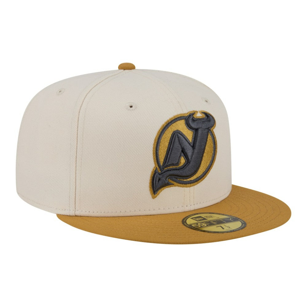 New Jersey Devils New Era Colorpack Two-Tone 59FIFTY Fitted Hat - Cream/Tan | US 203294196