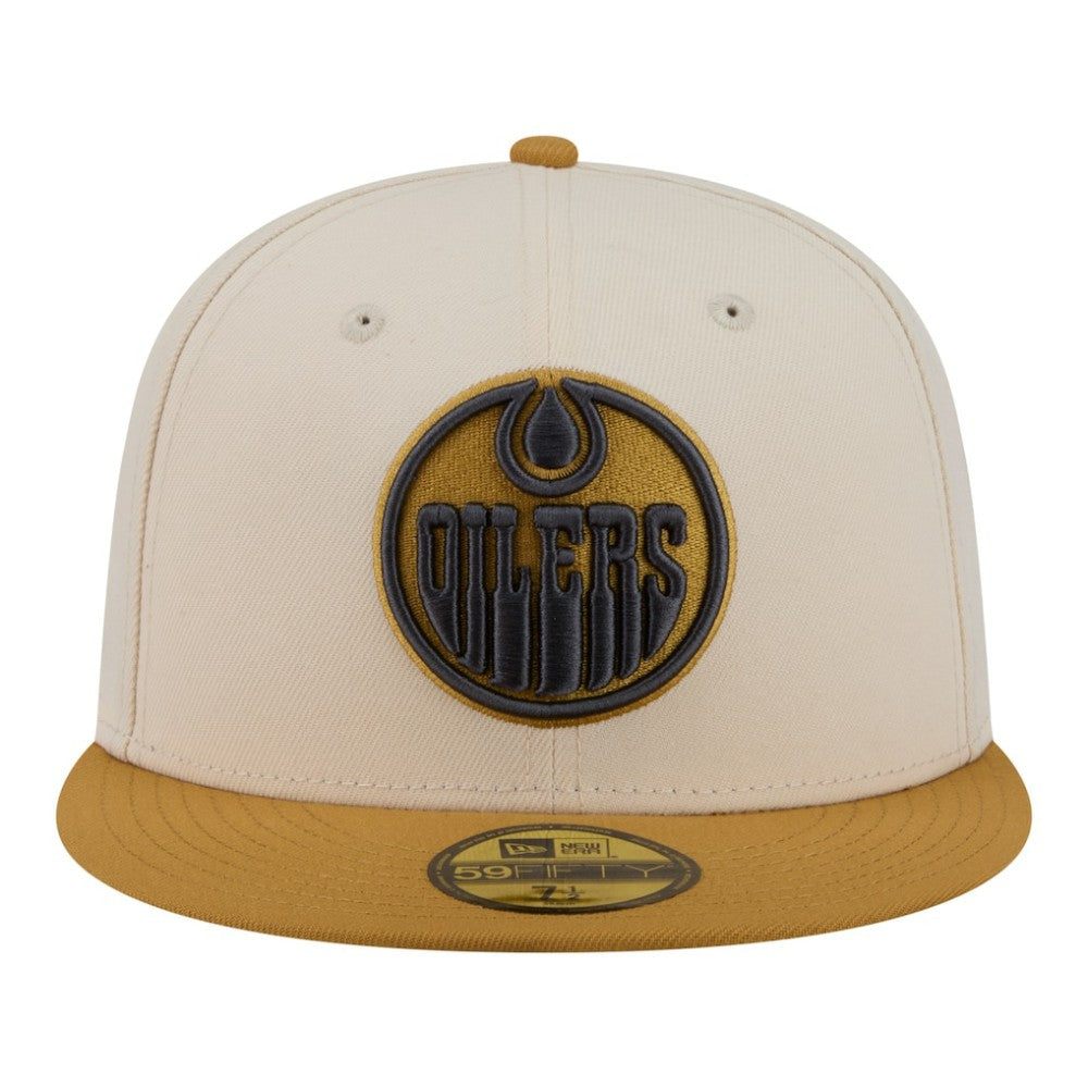 Edmonton Oilers New Era Colorpack Two-Tone 59FIFTY Fitted Hat - Cream/Tan | US 203294200