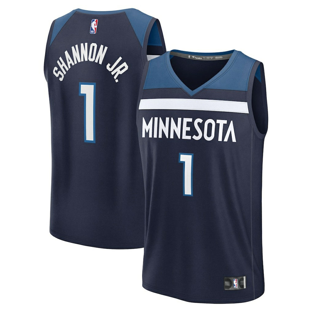 Terrence Shannon Jr. Minnesota Timberwolves Fast Break Replica Jersey Navy Icon Edition - Fanatics