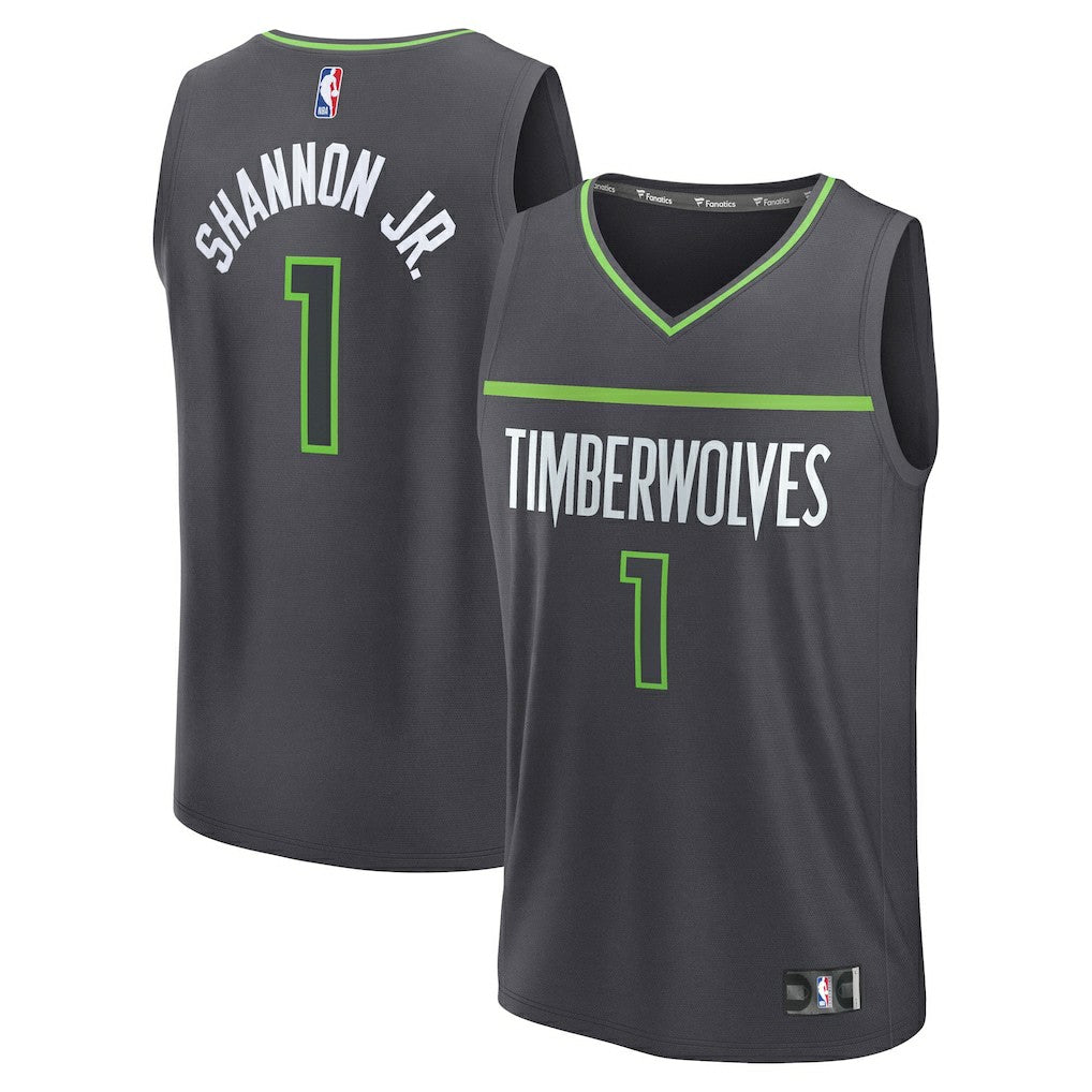 Terrence Shannon Jr. Minnesota Timberwolves Fast Break Replica Jersey Statement Edition Anthracite - Fanatics