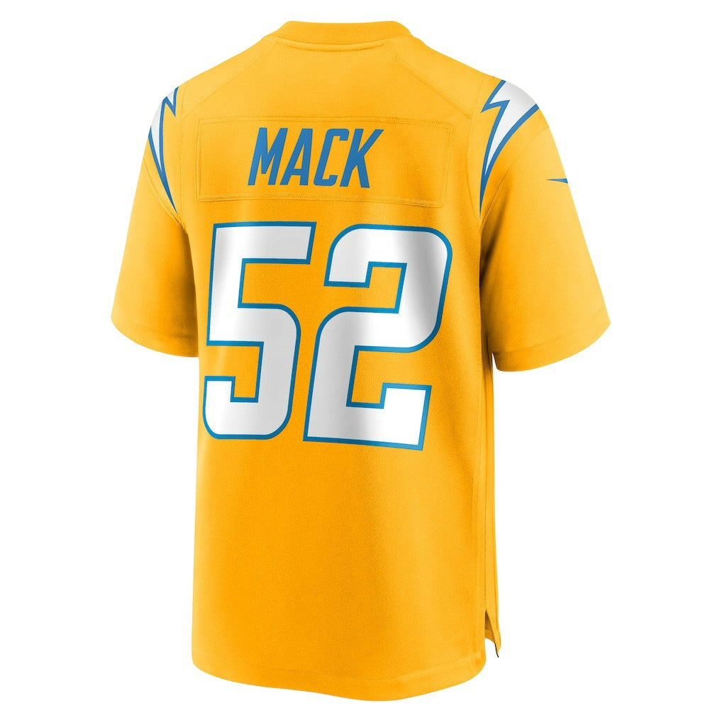 Khalil Mack Los Angeles Chargers Alternate Charger Power Game Player Jersey - Gold Jerseys