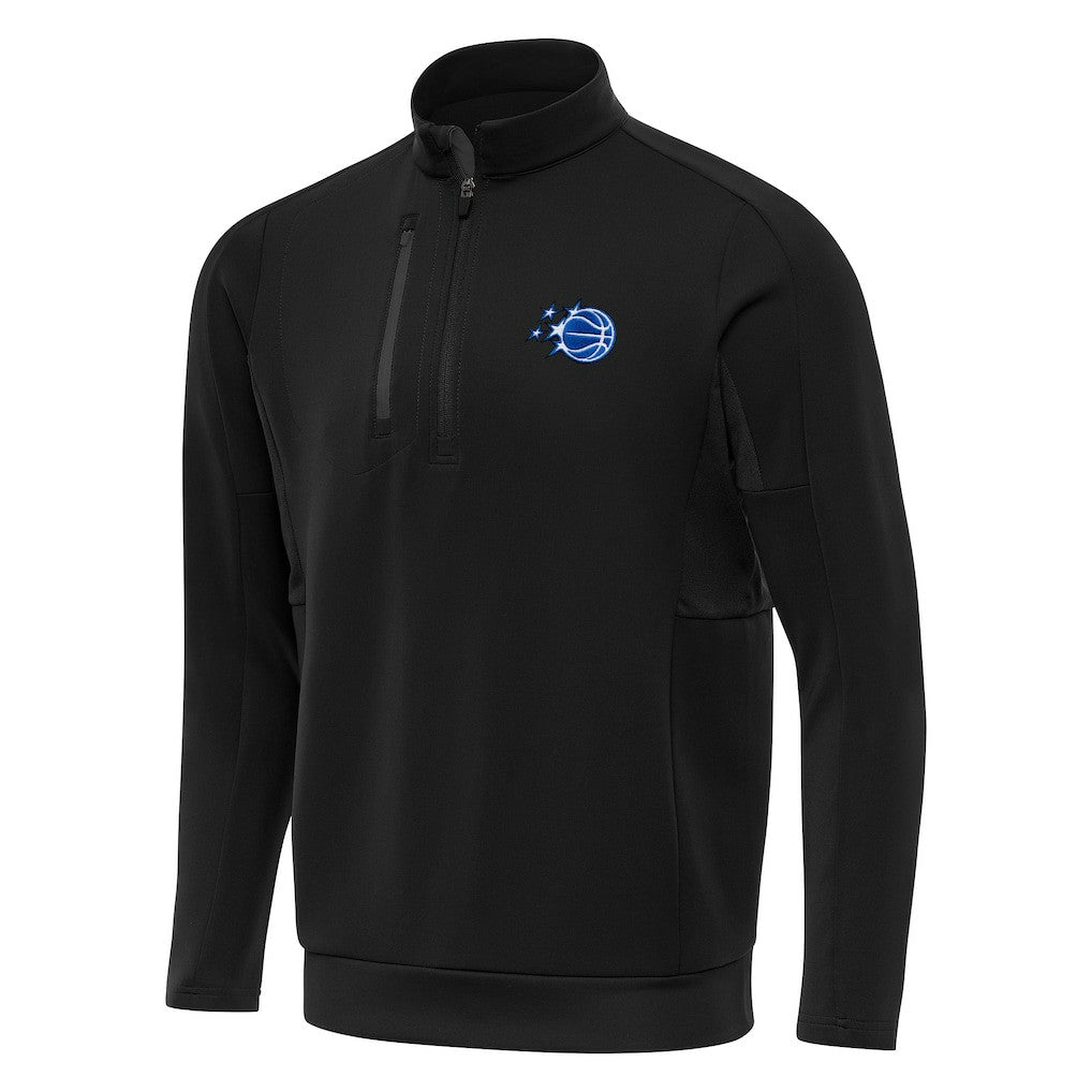 Orlando Magic Antigua New Logo Generation Quarter-Zip Pullover Top Black - New Era