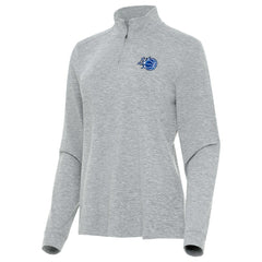 Orlando Magic Antigua Women's New Logo Mentor Long Sleeve Quarter-Zip Mock Polo Heather Gray