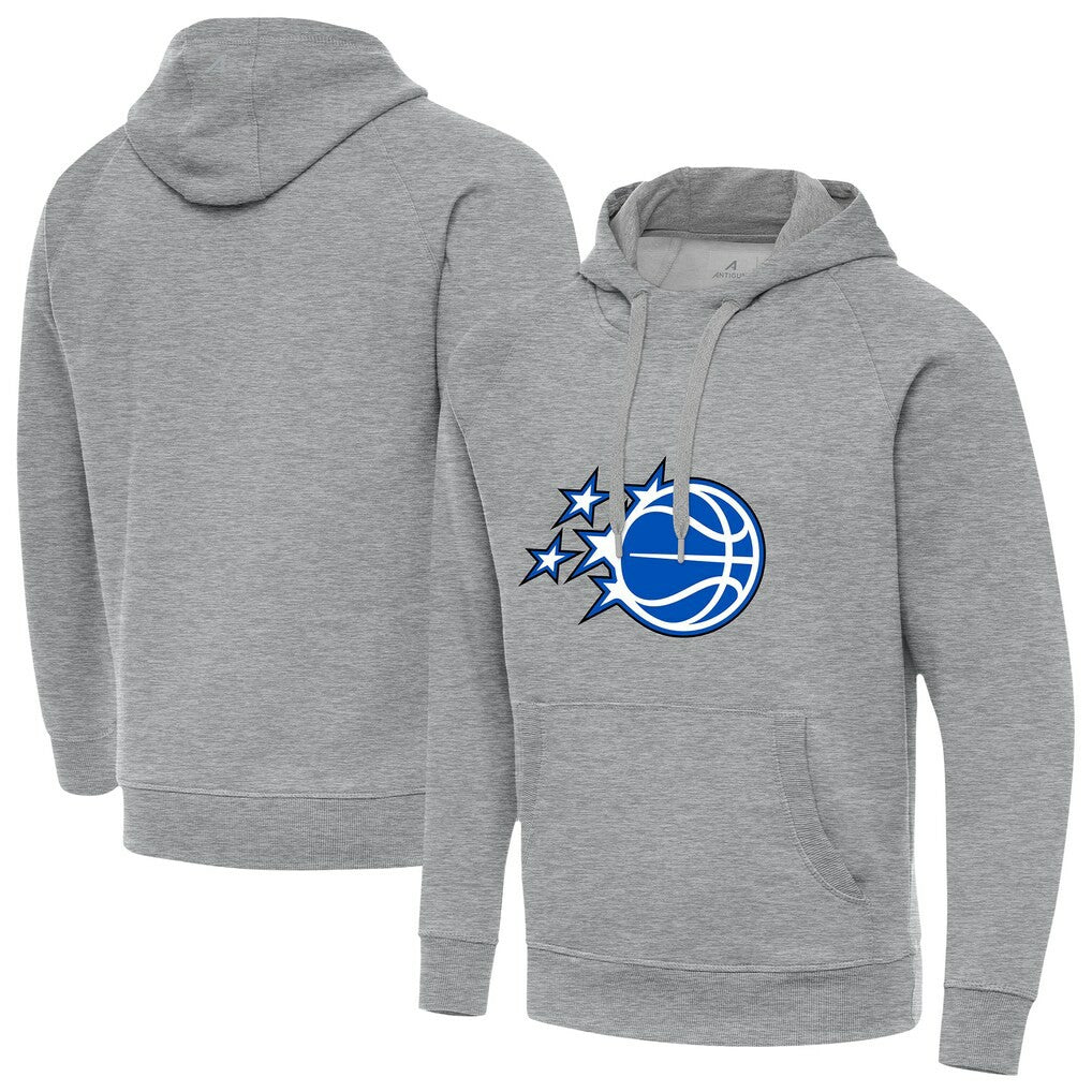 Orlando Magic Antigua New Logo Tall Victory Pullover Hoodie Heather Gray