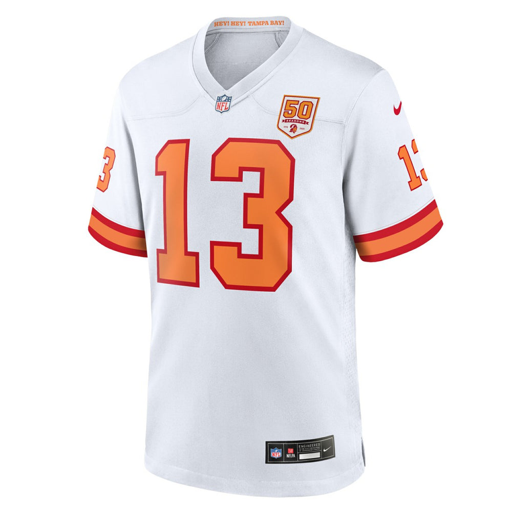 Mike Evans '76 Tampa Bay Buccaneers 50th Season Game Jersey - White Jerseys
