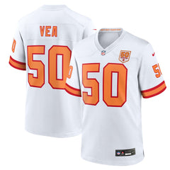 Vita Vea '76 Tampa Bay Buccaneers 50th Season Game Jersey - White Jerseys