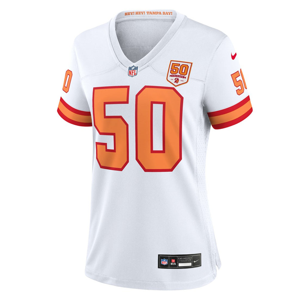 Vita Vea '76 Tampa Bay Buccaneers Women's 50th Season Game Jersey - White Jerseys