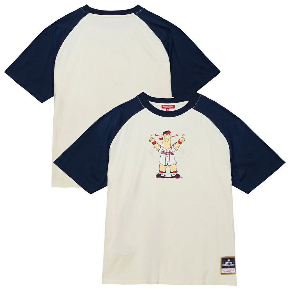 Atlanta Braves Mitchell & Ness Women's Boyfriend Raglan T-Shirt - Cream T-shirts