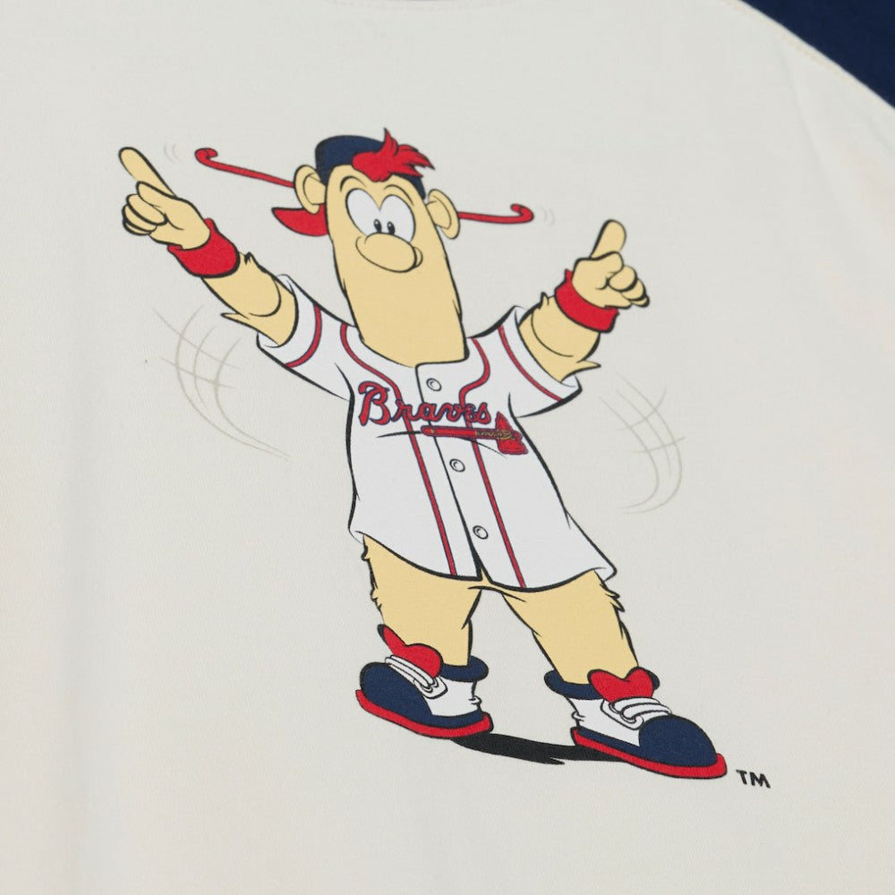 Atlanta Braves Mitchell & Ness Women's Boyfriend Raglan T-Shirt - Cream T-shirts