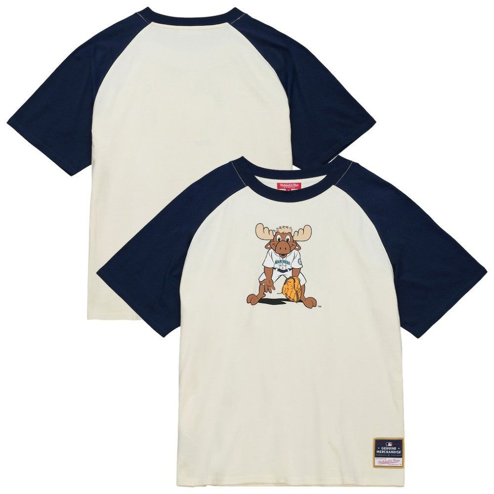 Seattle Mariners Mitchell & Ness Women's Boyfriend Raglan T-Shirt - Cream T-shirts