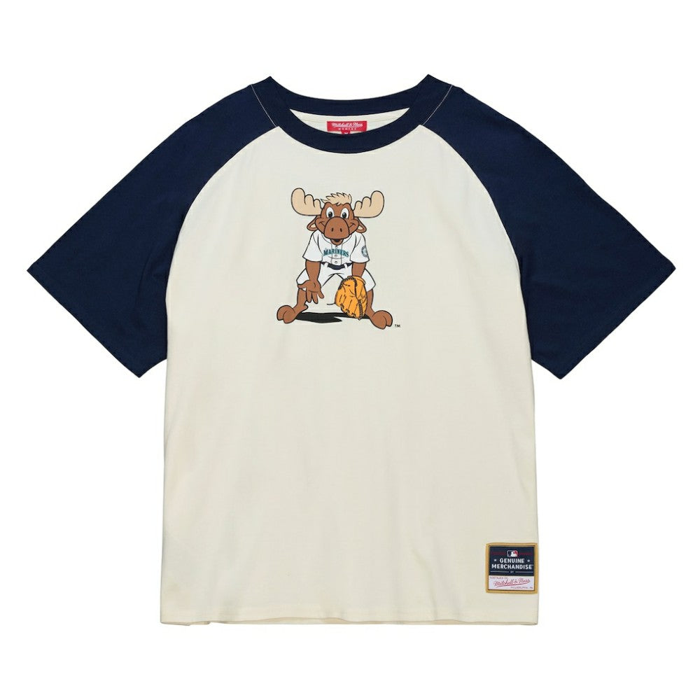 Seattle Mariners Mitchell & Ness Women's Boyfriend Raglan T-Shirt - Cream T-shirts