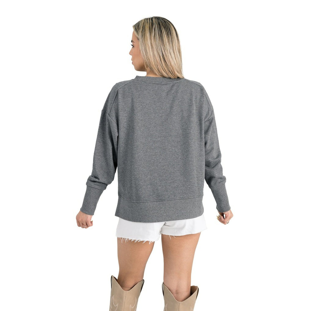 Cleveland Browns Gameday Couture Women's French Terry V-Neck Pullover Sweatshirt - Gray Pullover