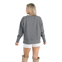 Seattle Seahawks Gameday Couture Women's French Terry V-Neck Pullover Sweatshirt - Gray Pullover