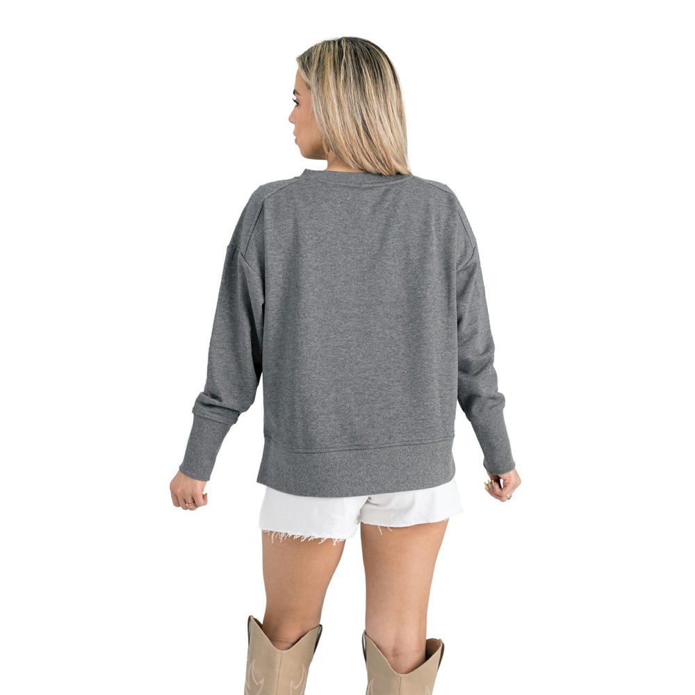 Houston Texans Gameday Couture Women's French Terry V-Neck Pullover Sweatshirt - Gray Pullover