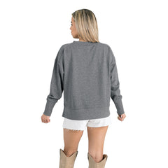 Houston Texans Gameday Couture Women's French Terry V-Neck Pullover Sweatshirt - Gray Pullover
