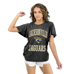 Jacksonville Jaguars Gameday Couture Women's Relaxed Flutter Sleeve T-Shirt - Black T-shirts