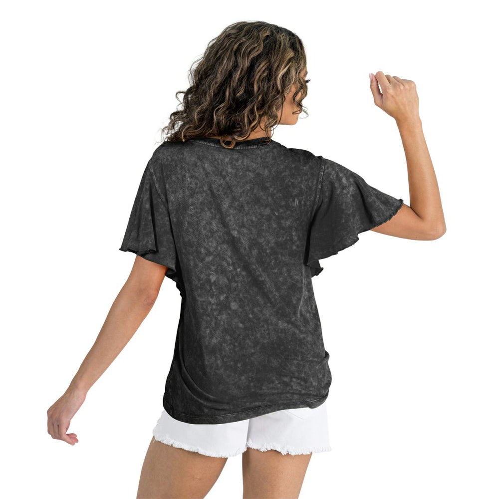 Tampa Bay Buccaneers Gameday Couture Women's Relaxed Flutter Sleeve T-Shirt - Black T-shirts