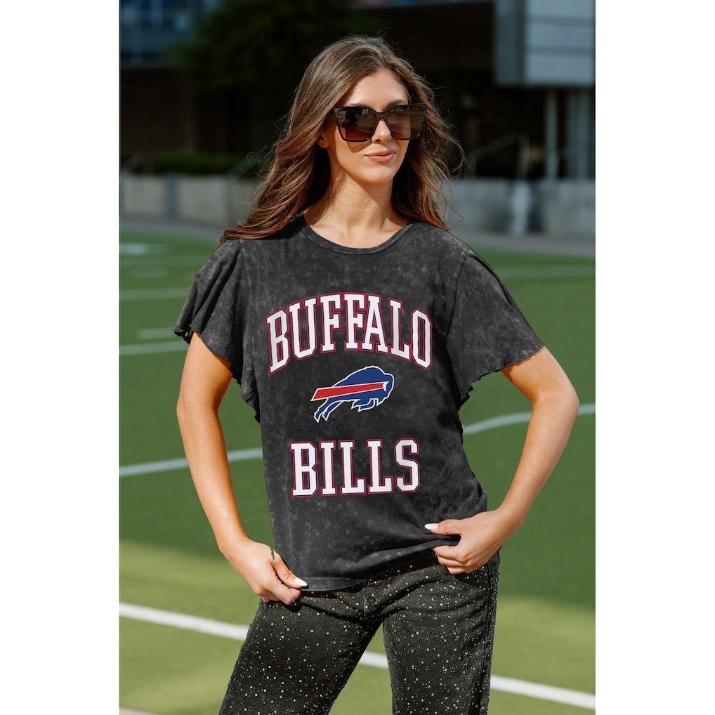 Buffalo Bills Gameday Couture Women's Relaxed Flutter Sleeve T-Shirt - Black T-shirts