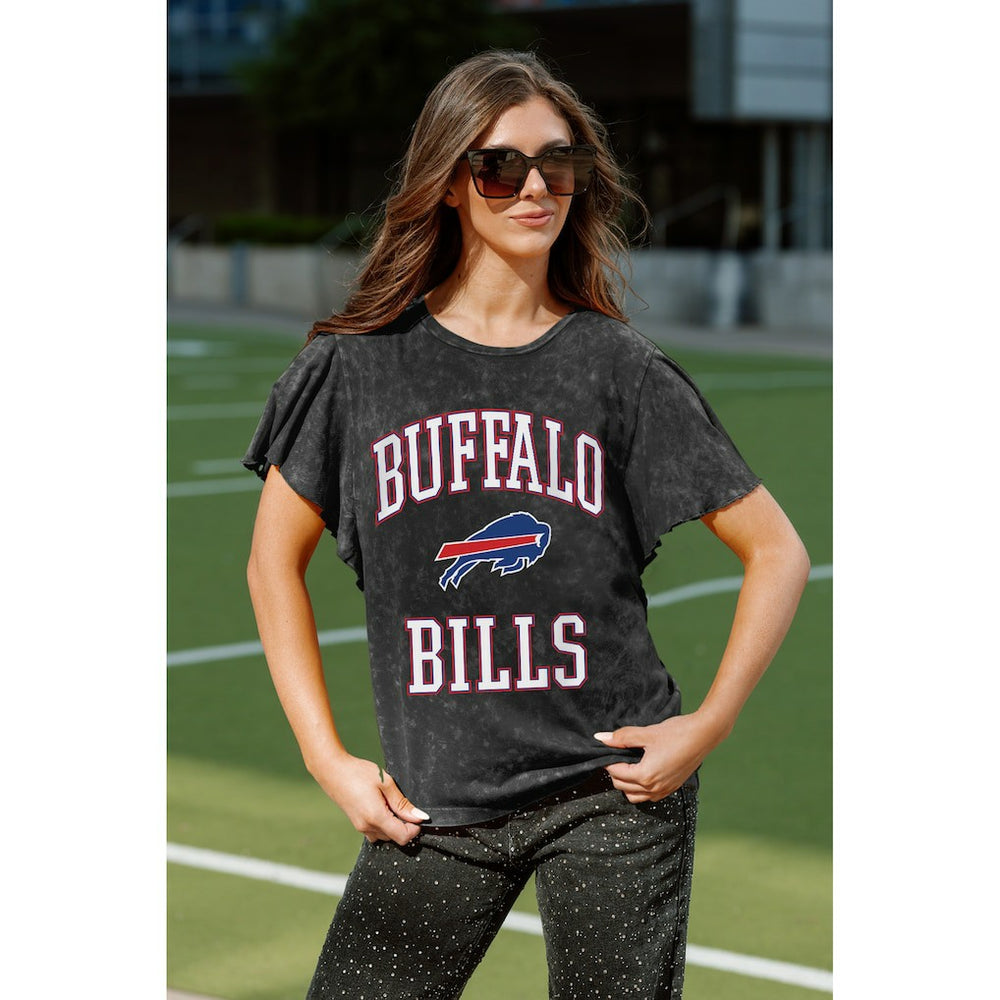 Buffalo Bills Gameday Couture Women's Relaxed Flutter Sleeve T-Shirt - Black T-shirts