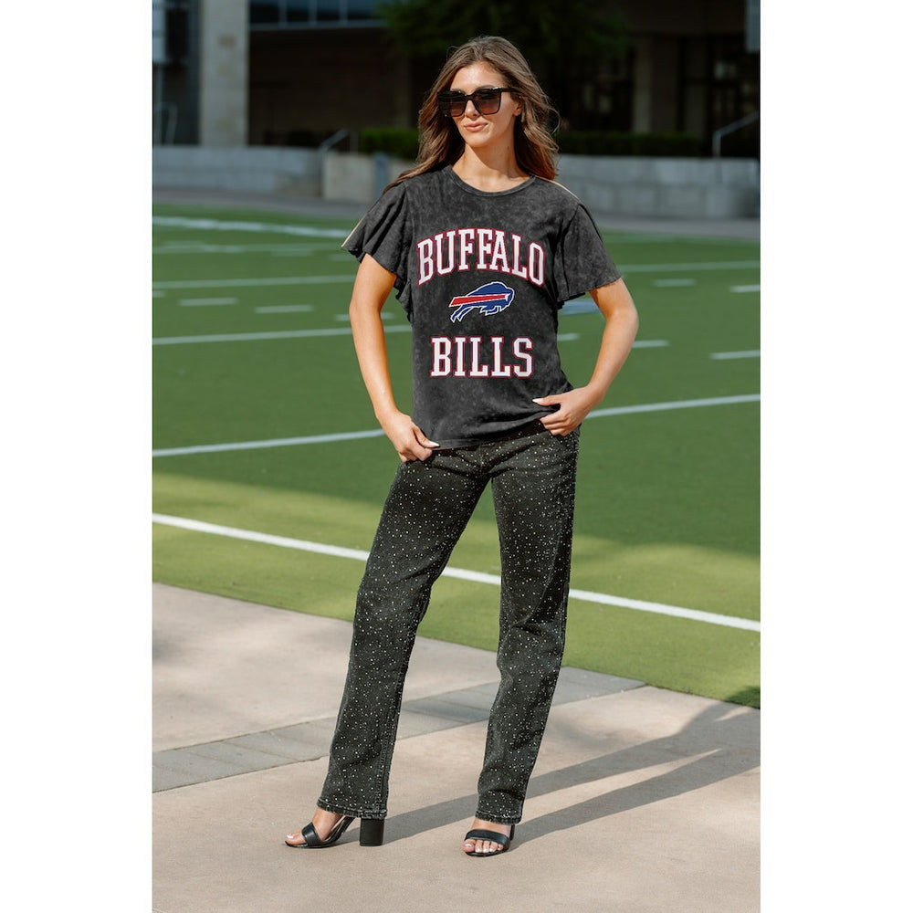 Buffalo Bills Gameday Couture Women's Relaxed Flutter Sleeve T-Shirt - Black T-shirts