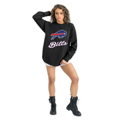 Buffalo Bills Gameday Couture Women's Oversized Long Sleeve T-Shirt - Black T-shirts