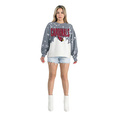 Arizona Cardinals Gameday Couture Women's Oversized Faded Wash Tri-Blend Pullover Sweatshirt - Gray Pullover