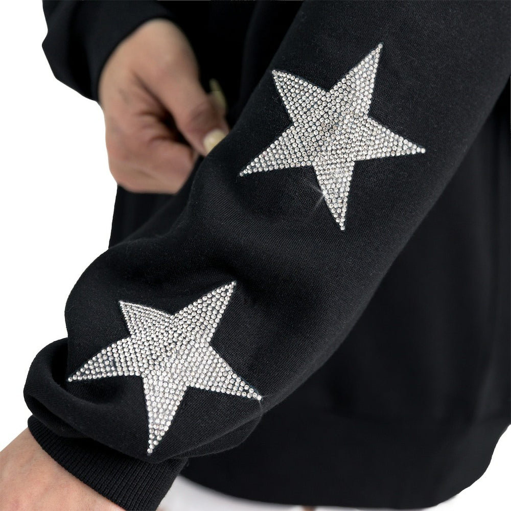 Cincinnati Bengals Gameday Couture Women's Velocity Relaxed Rhinestone Pullover Sweatshirt - Black Pullover