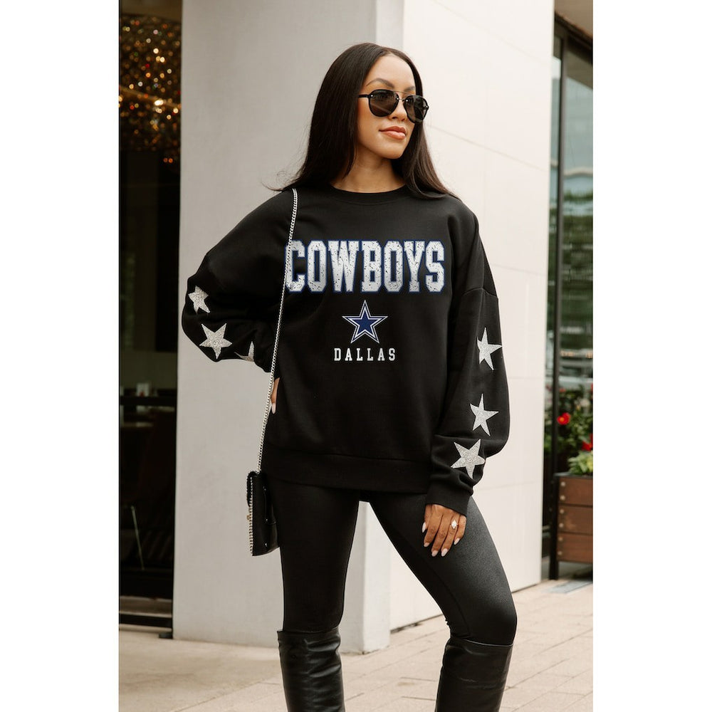 Dallas Cowboys Gameday Couture Women's Velocity Relaxed Rhinestone Pullover Sweatshirt - Black Pullover